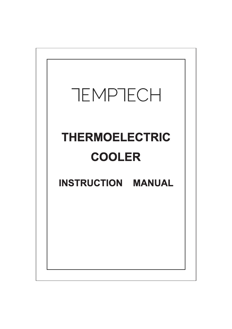 Page 1 of the manual User Manual Temptech FW-78DB