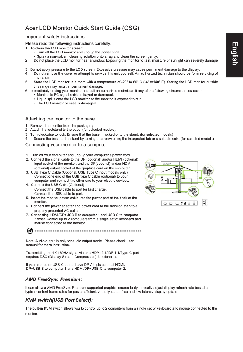 First page image of the manual for XV272KLV