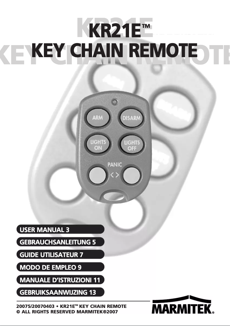 Page 1 de la notice Manuel utilisateur Marmitek KR21E
