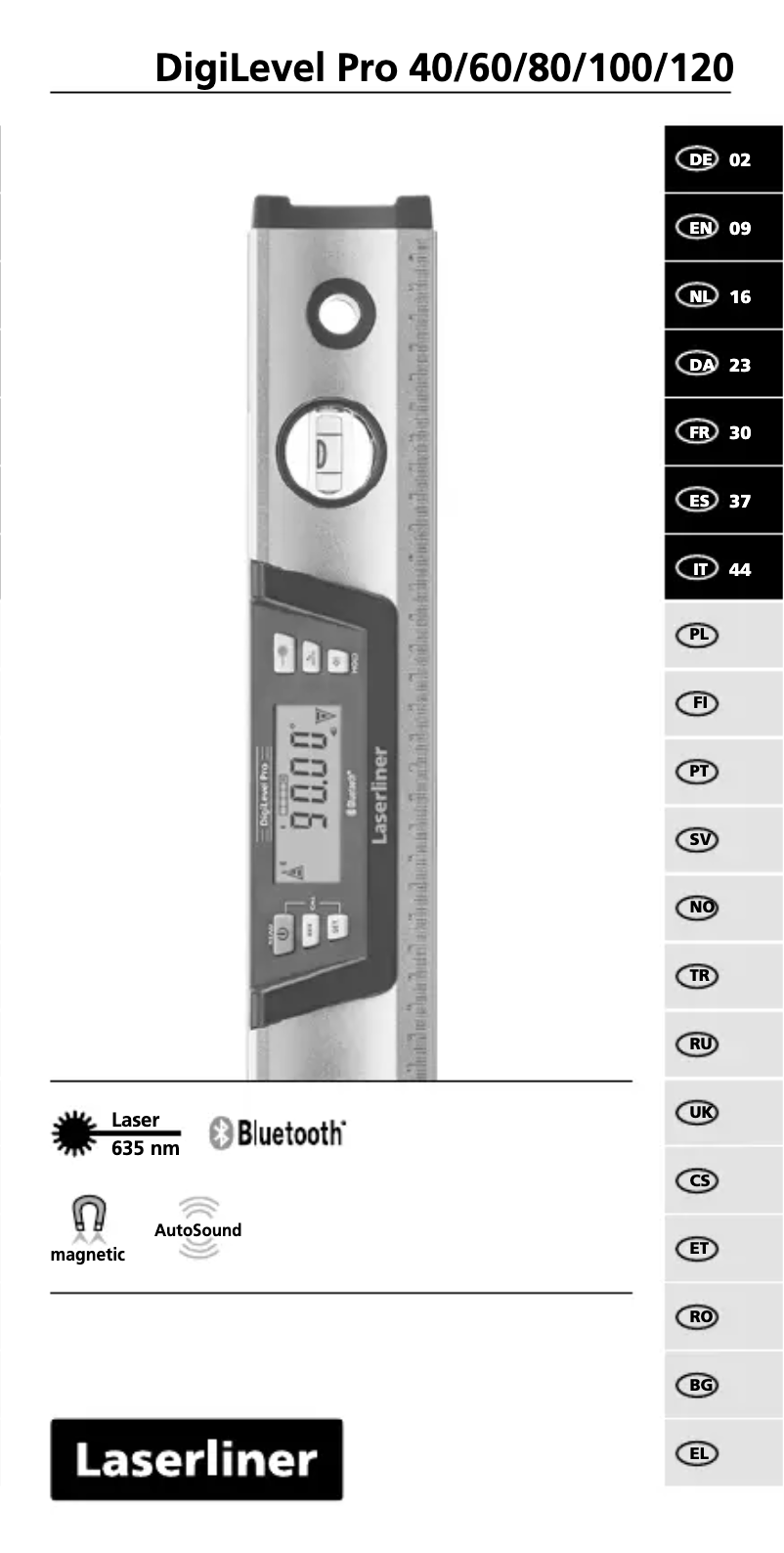 First page image of the manual for DigiLevel Pro 120