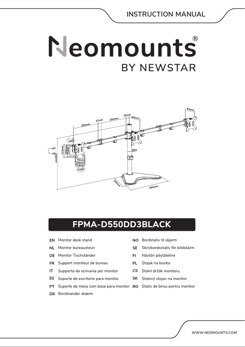 First page image of the manual for FPMA-D550DD3BLACK