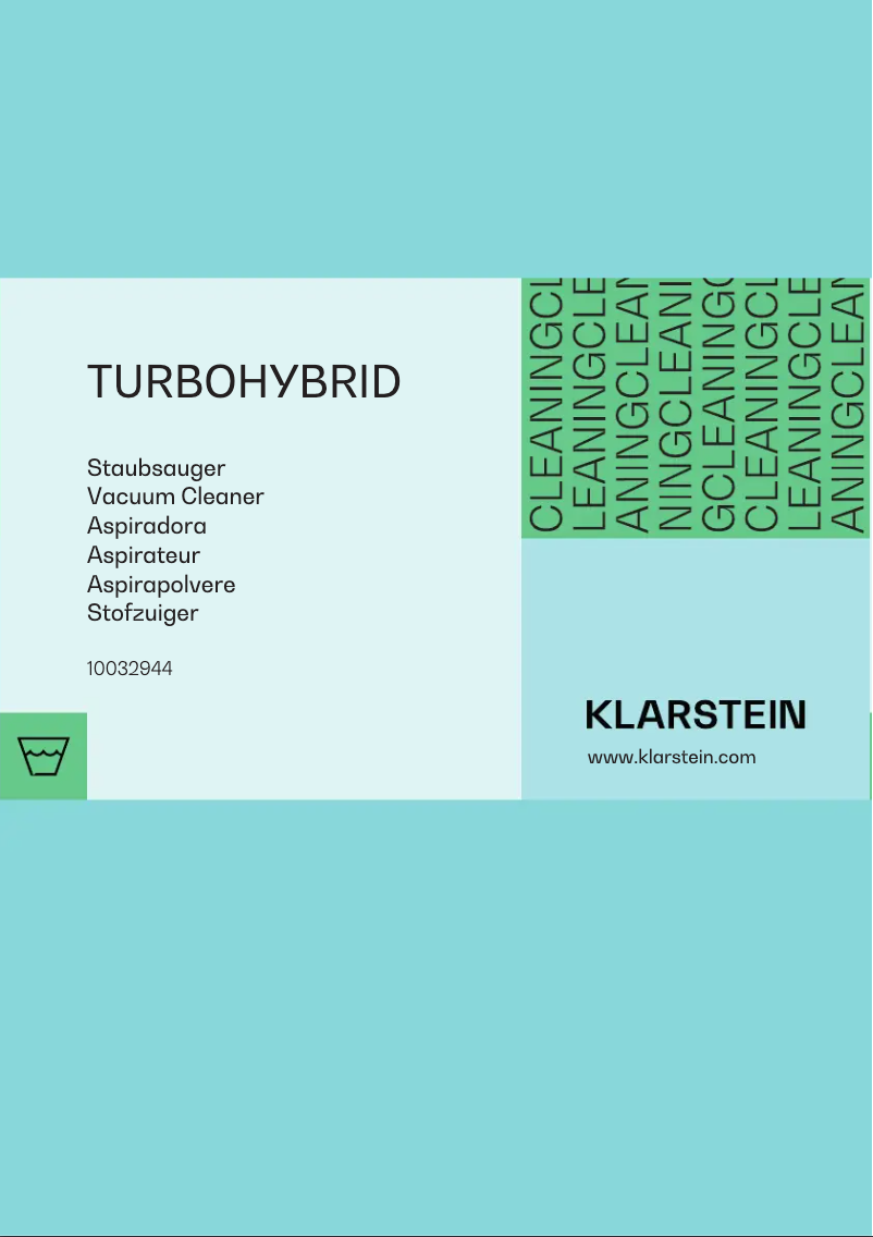 Page 1 of the manual User Manual Klarstein TurboHybrid Vacuum Cleaner