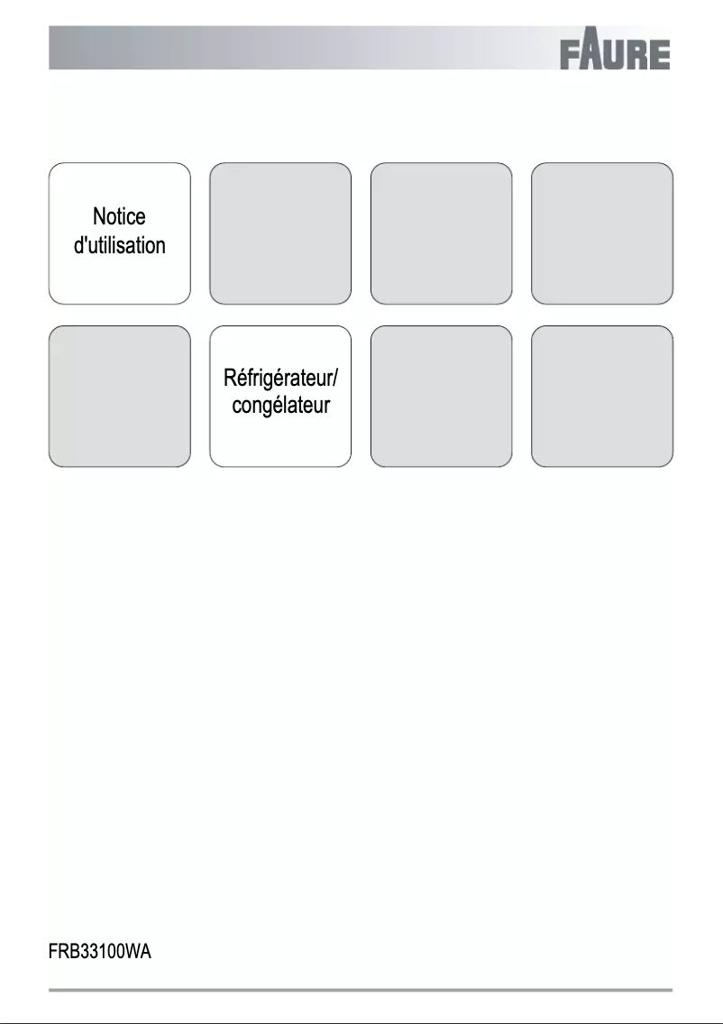 First page image of the manual for FRB33100WA