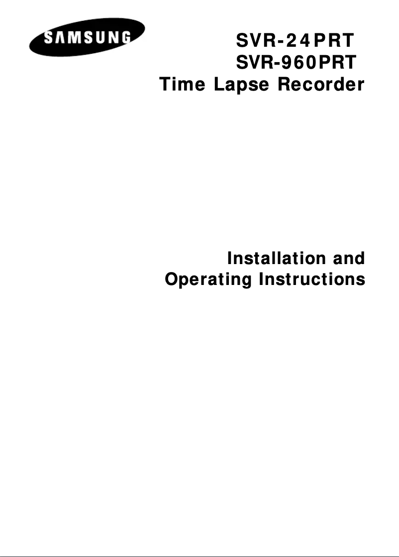 First page image of the manual for SVR-960PRT