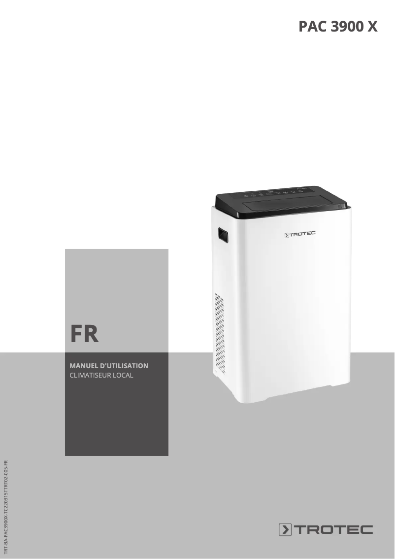 Page 1 of the manual User Manual Trotec PAC 3900 X