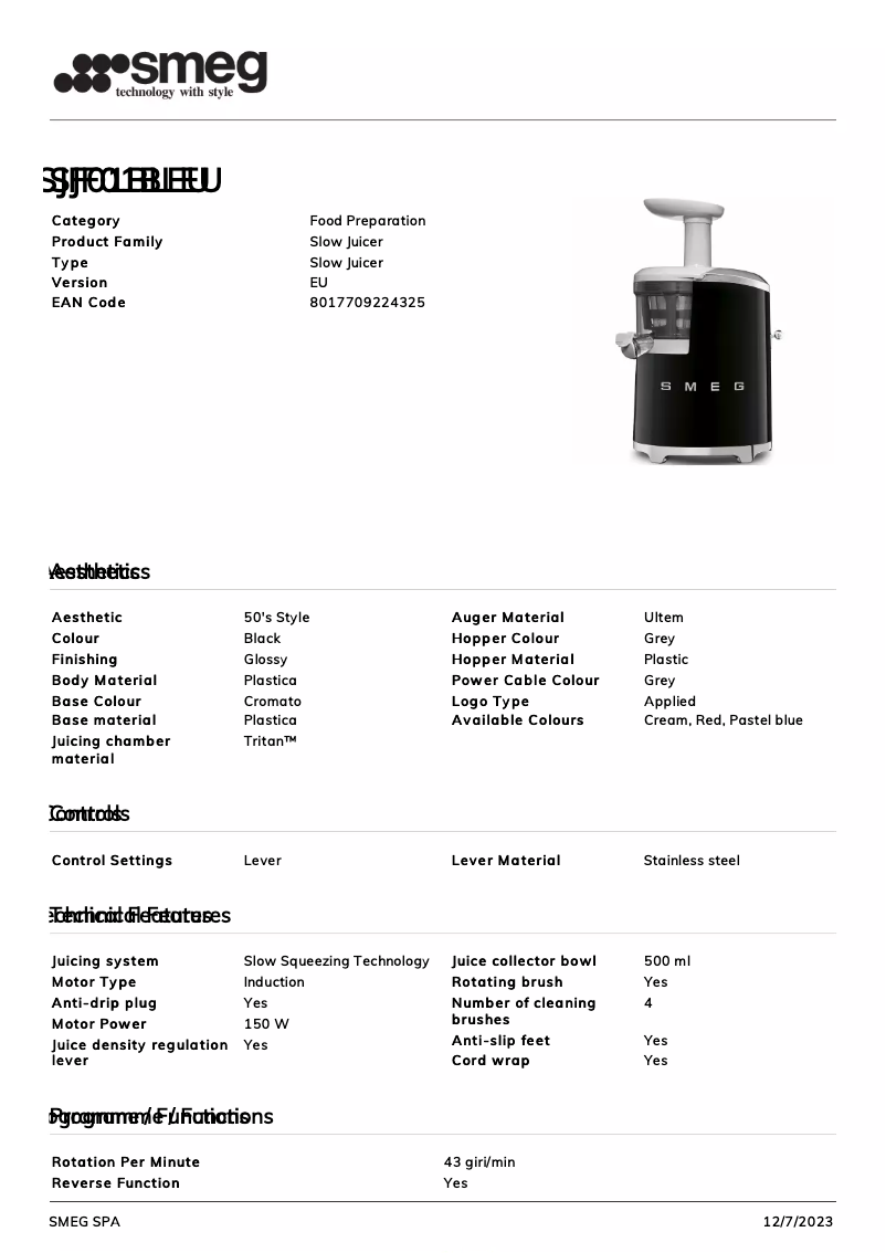 First page image of the manual for SJF01
