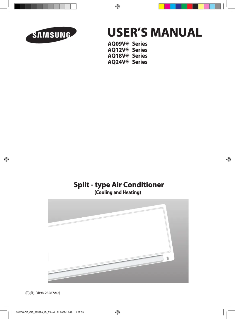 First page image of the manual for AQ12VWCN