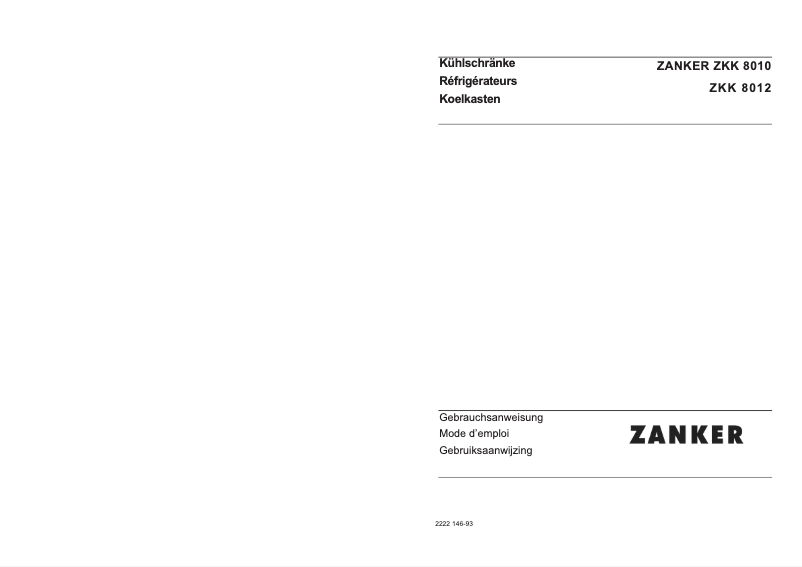 First page image of the manual for ZKK8010