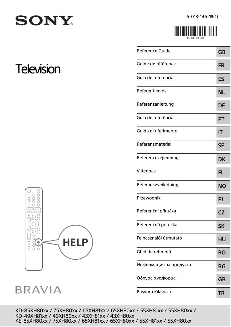 First page image of the manual for KD-49XH8077