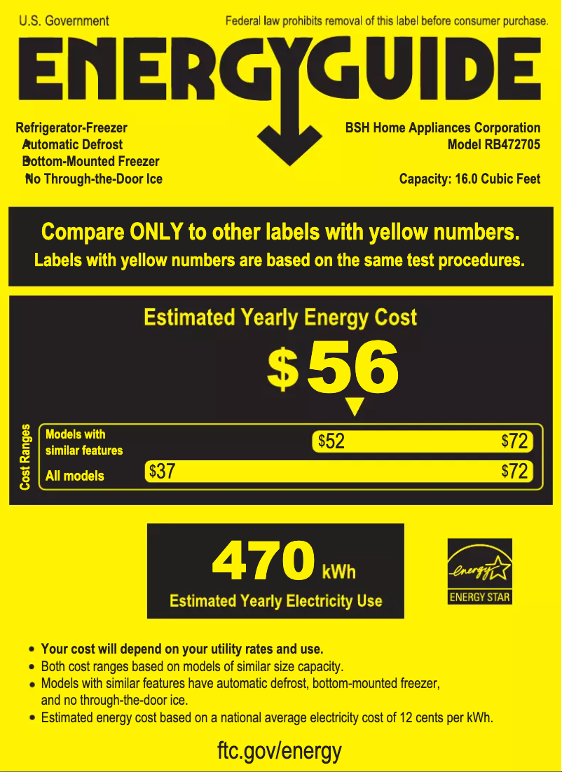 Page 1 de la notice Label énergétique Gaggenau RB472705