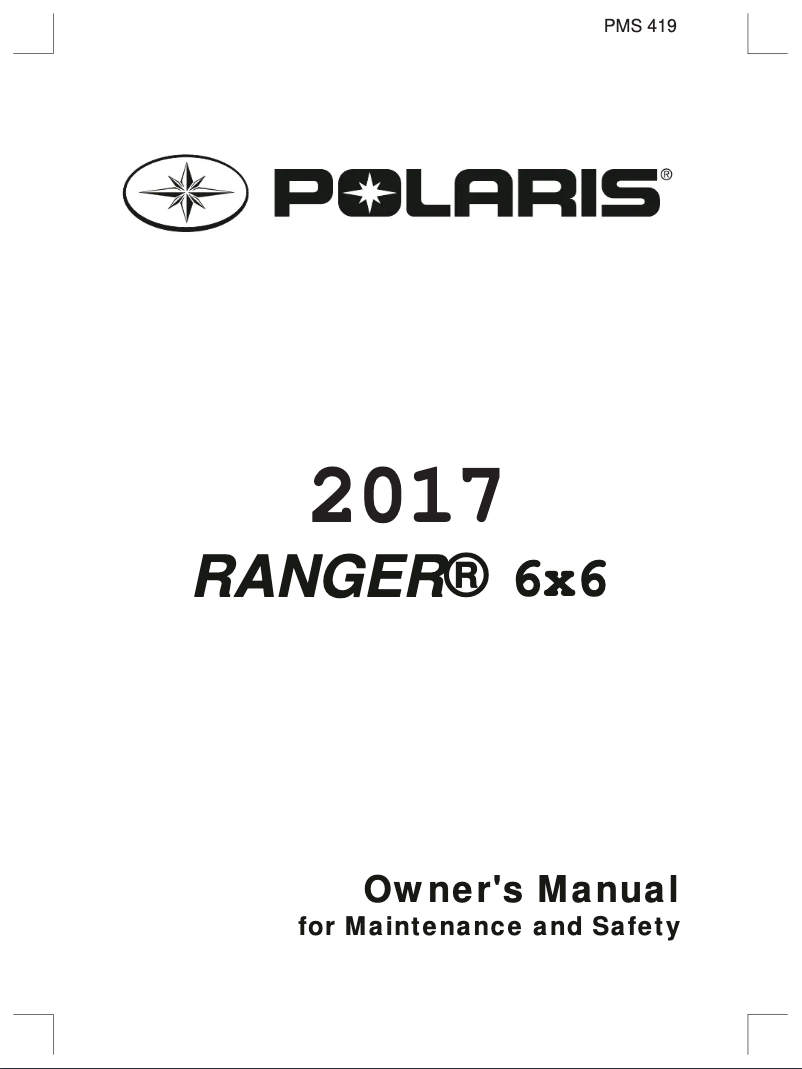 First page image of the manual for Ranger 6x6 INTL (2017)