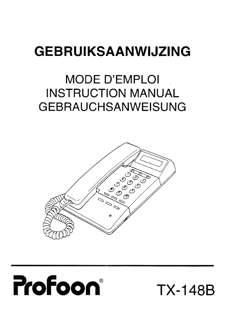 Page 1 of the manual User Manual Profoon TX-148B