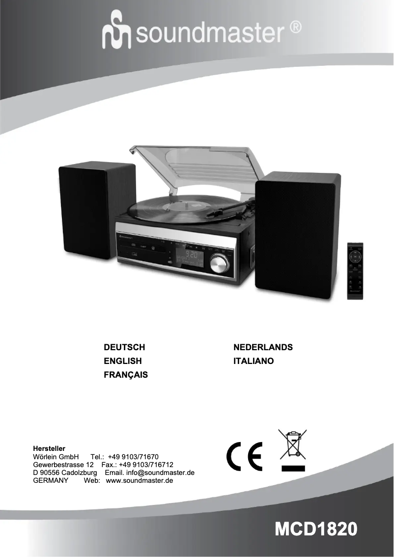 First page image of the manual for MCD1820