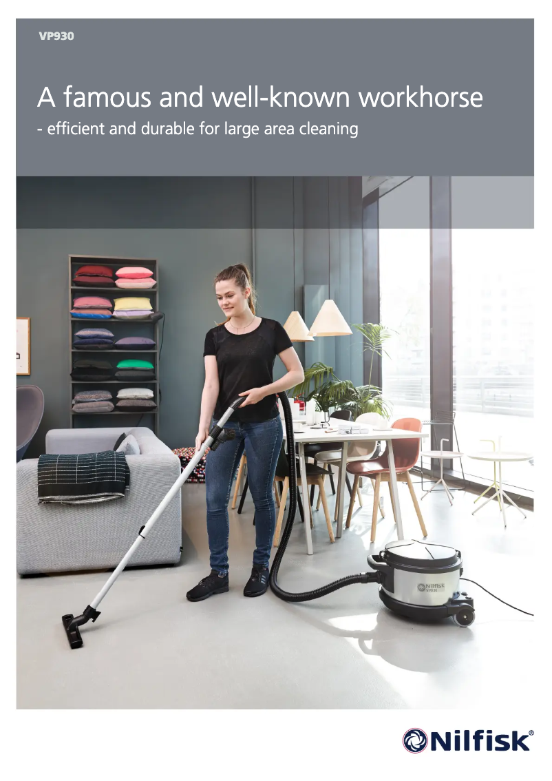 Page 1 of the manual Brochure Nilfisk VP930