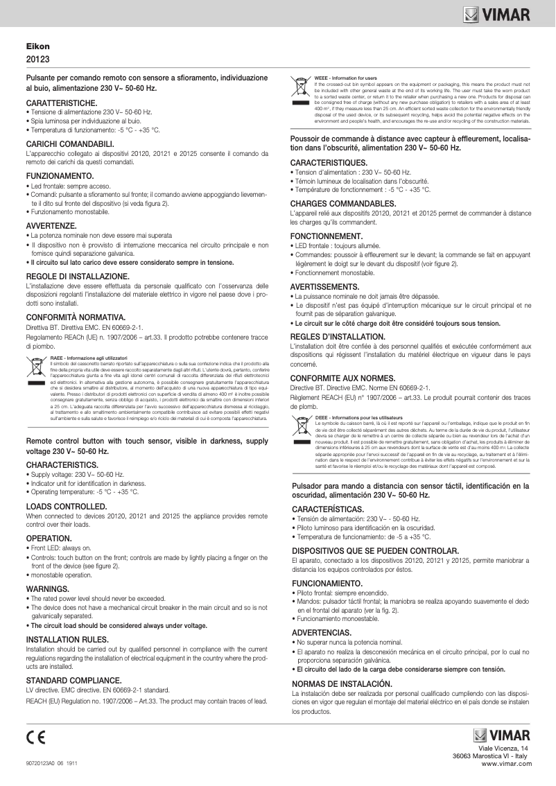 First page image of the manual for 20123.N