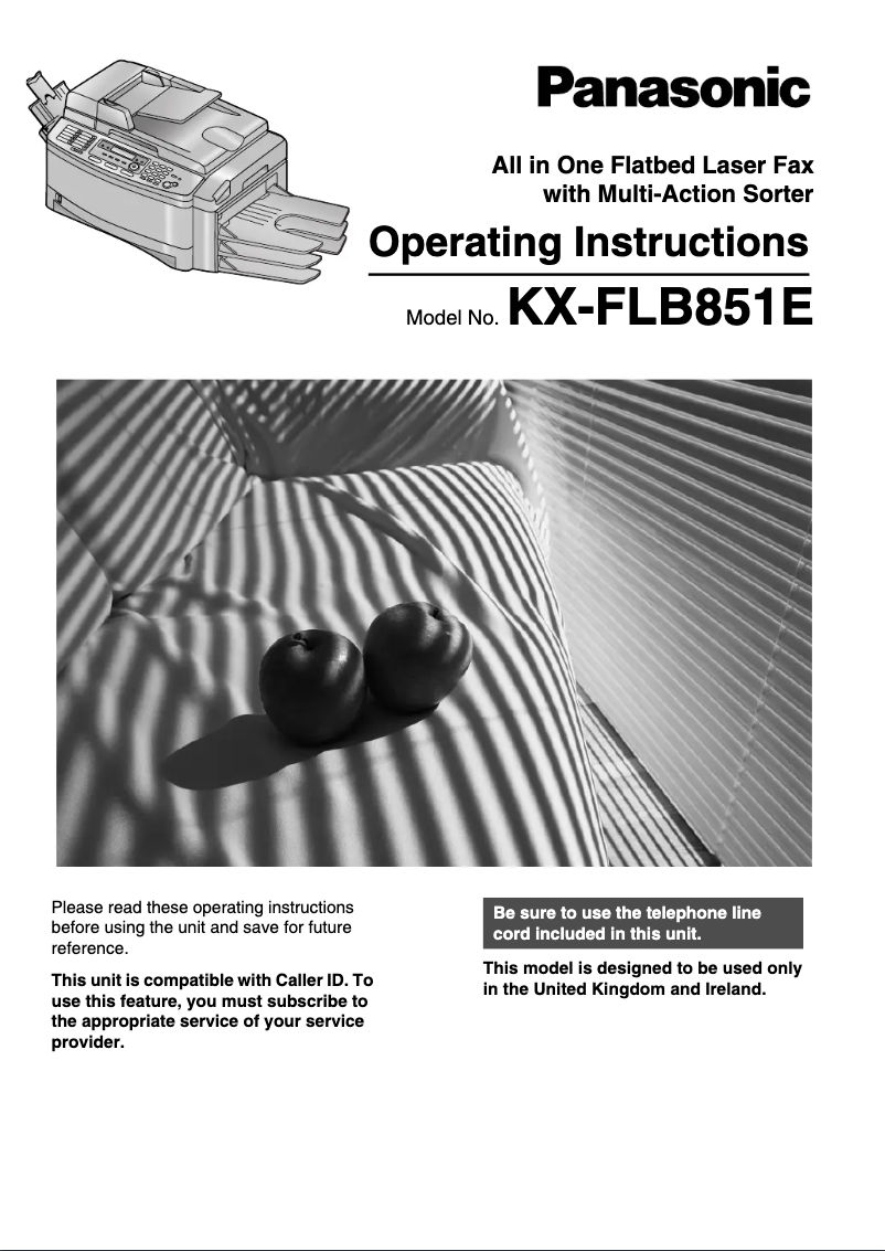 Page 1 of the manual User Manual Panasonic KX-FLB851E