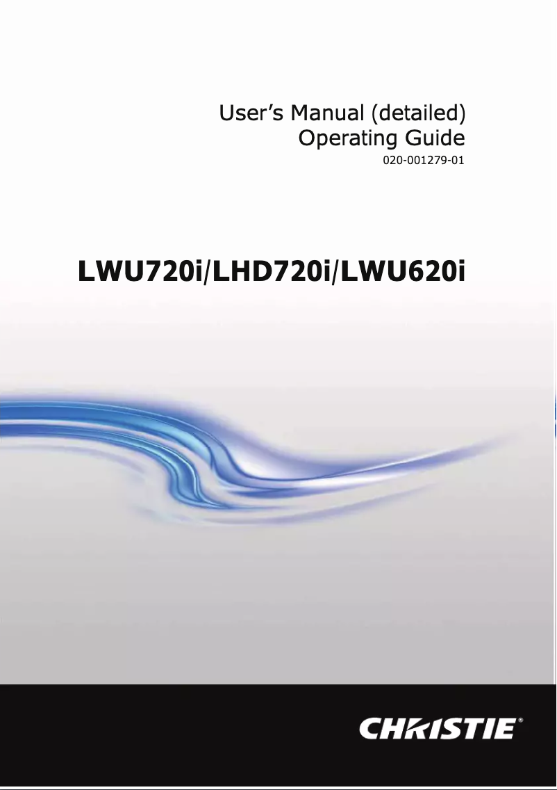 Page 1 of the manual User Manual Christie LWU620i