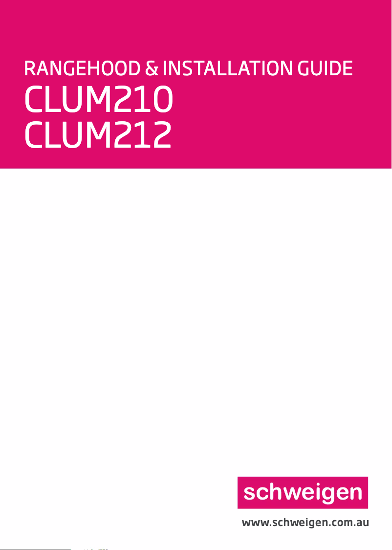 First page image of the manual for CLUM210