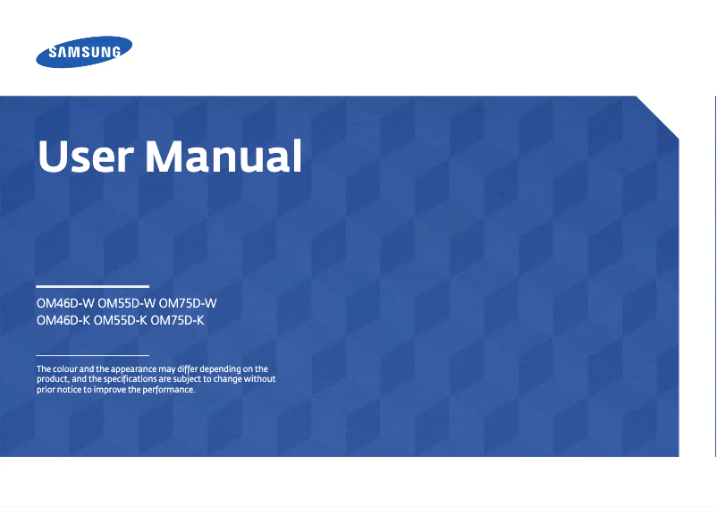 First page image of the manual for LH46OMDPWBC