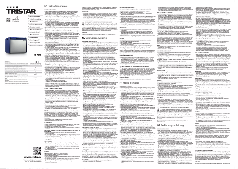 First page image of the manual for KB-7245