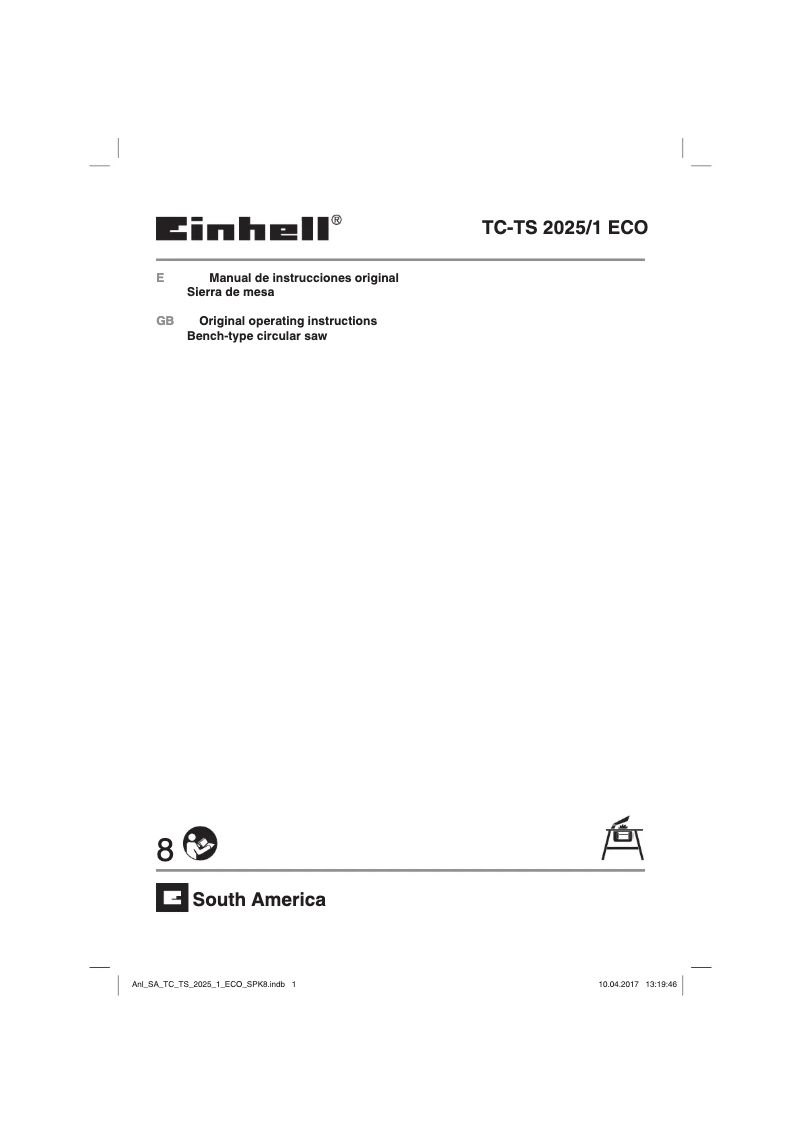 First page image of the manual for TC-TS 2025/1 ECO
