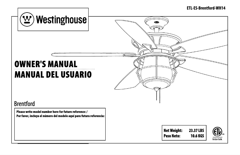 Page 1 of the manual User Manual Westinghouse Brentford