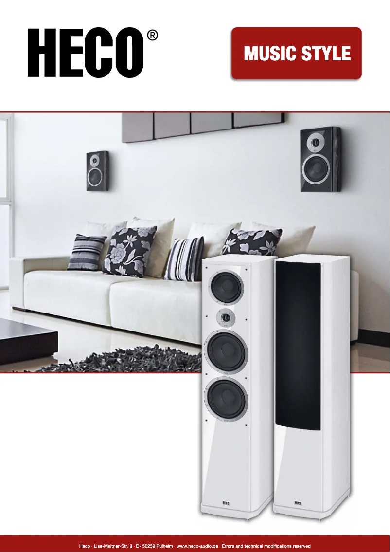 Page 1 of the manual Technical Sheet Heco Music Style 1000