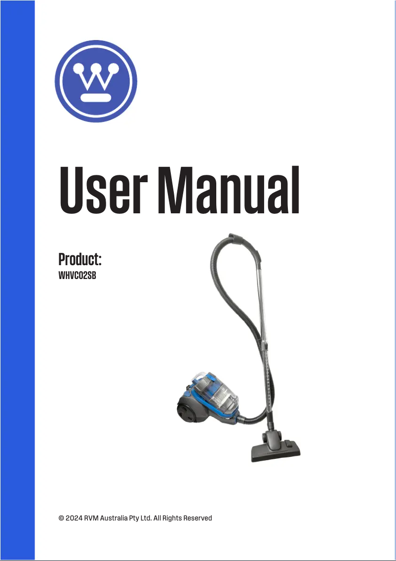 Image de la première page du manuel de l'appareil WHVC02SB