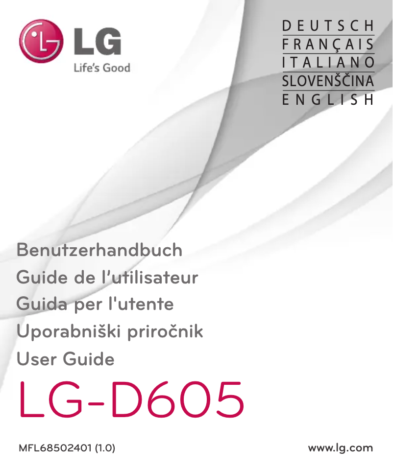 Page 1 of the manual User Manual LG LG-D605