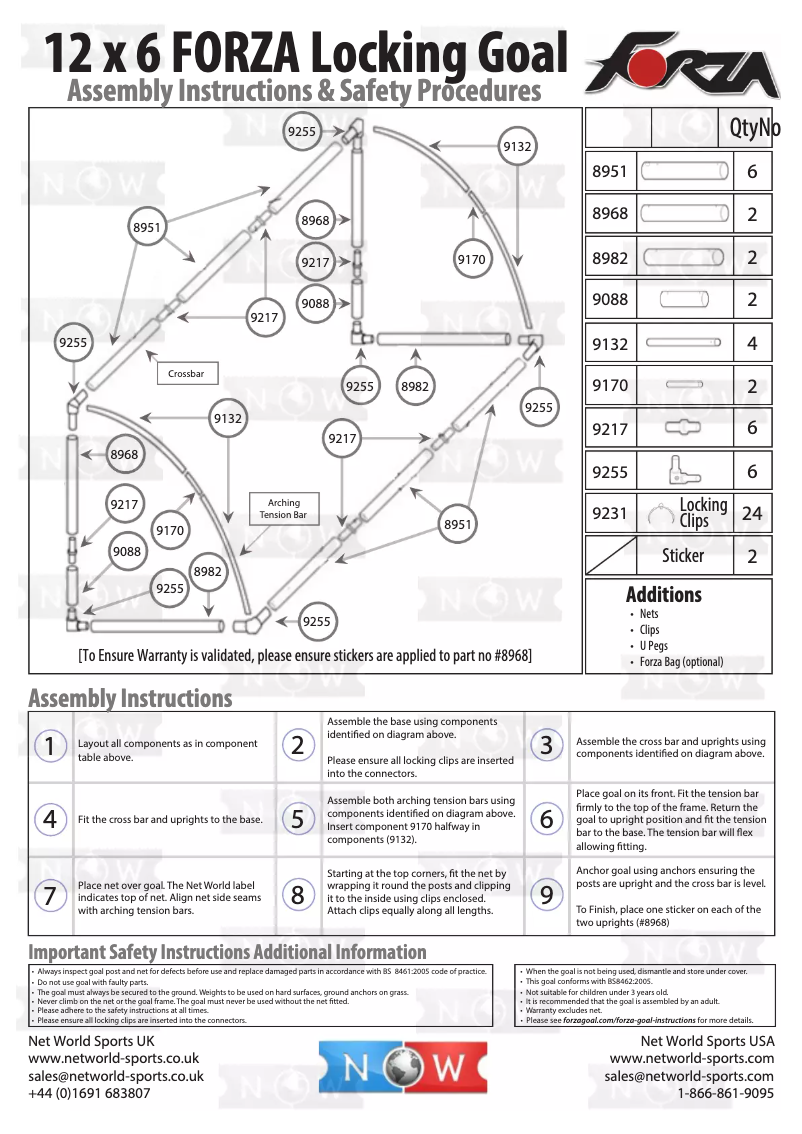 Page 1 of the manual User Manual Forza 12x6 Locking