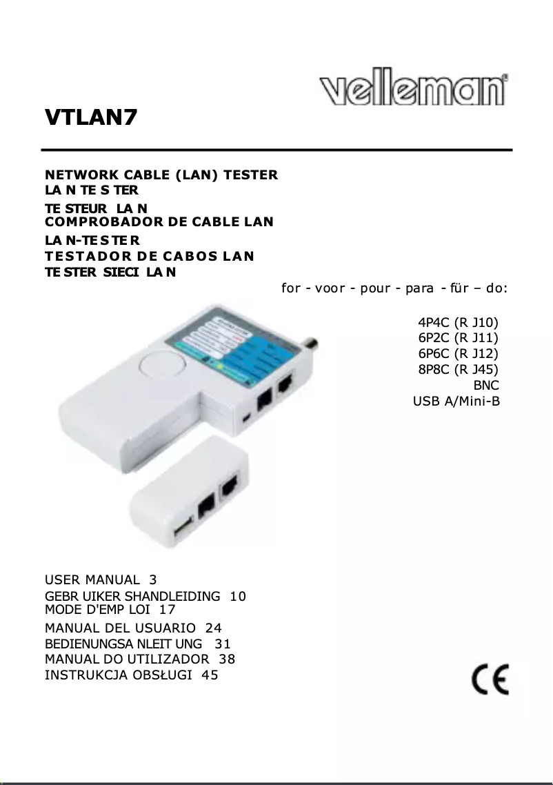 First page image of the manual for VTLAN7