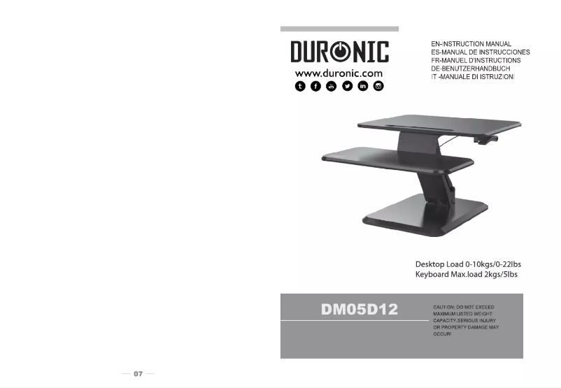 First page image of the manual for DM05D12