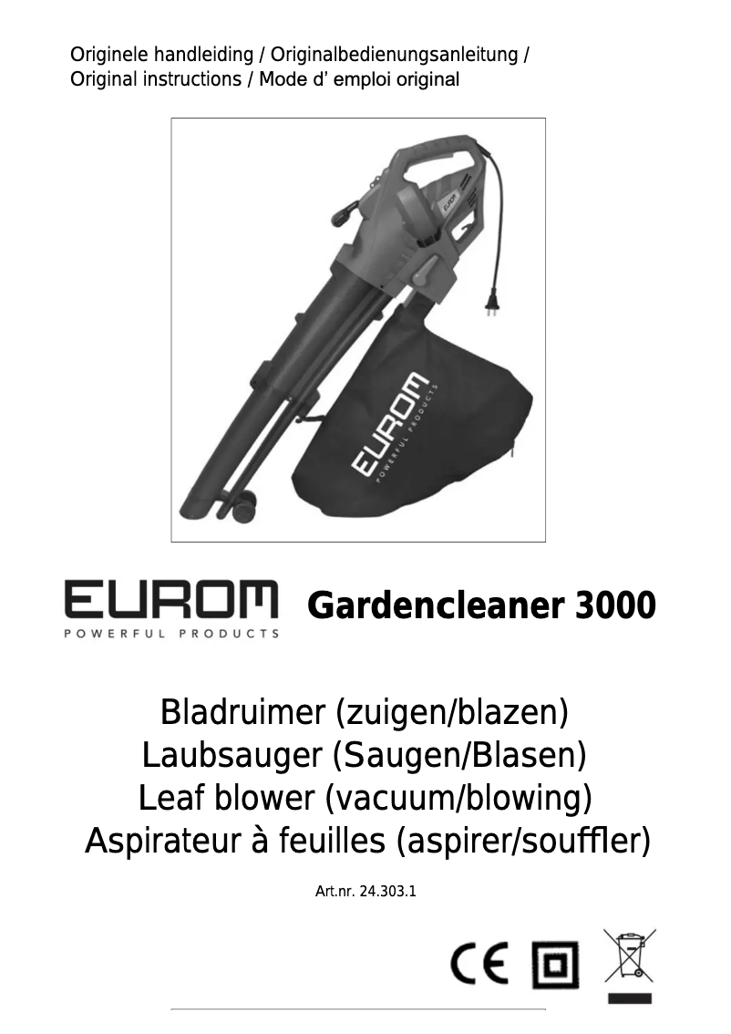 First page image of the manual for Gardencleaner 3000