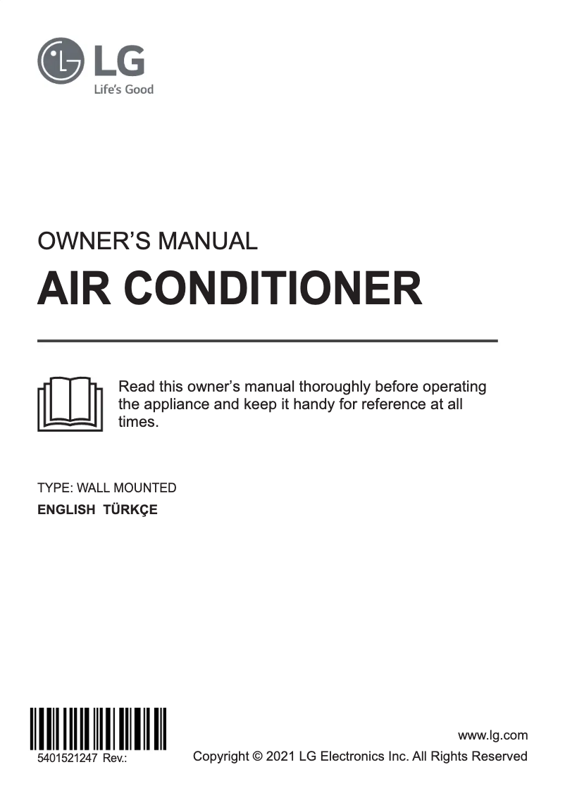 First page image of the manual for AC12BH