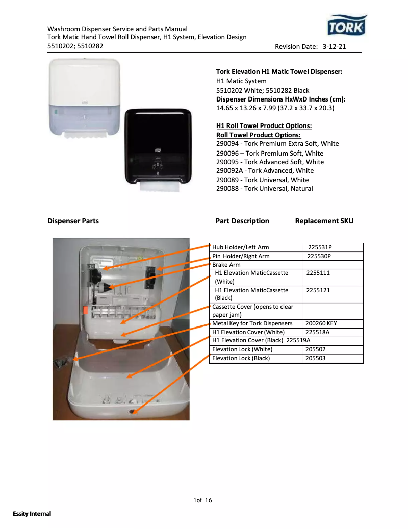 Image de la première page du manuel de l'appareil Elevation Matic H1