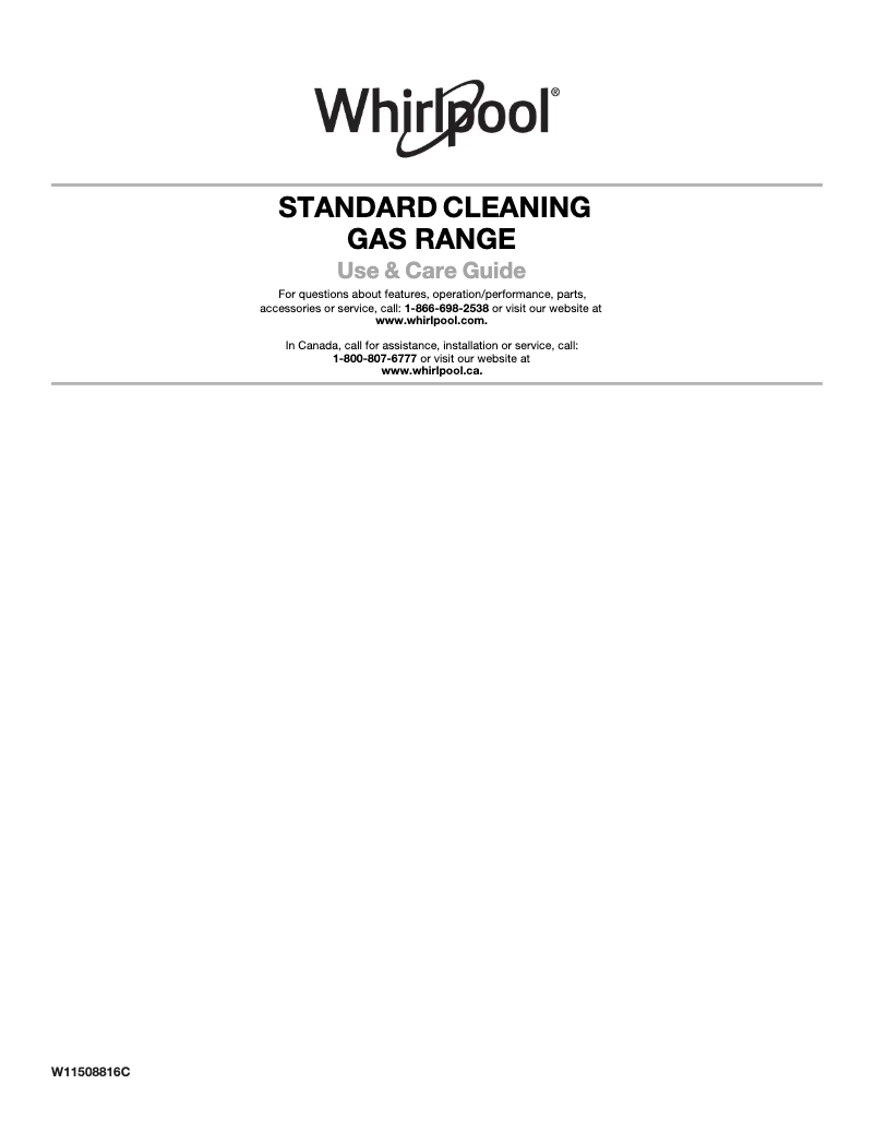 Page 1 de la notice Manuel d'utilisation et d'entretien Whirlpool WFG320M0MW