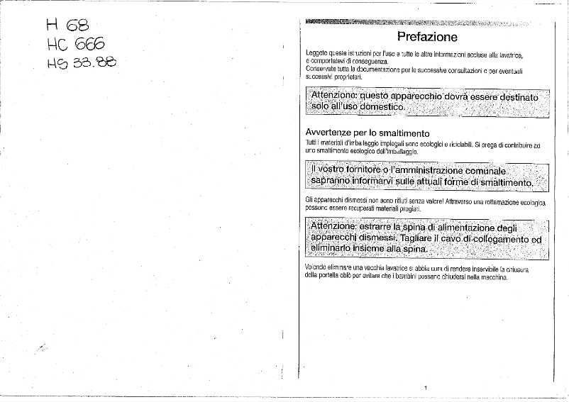 First page image of the manual for H 68