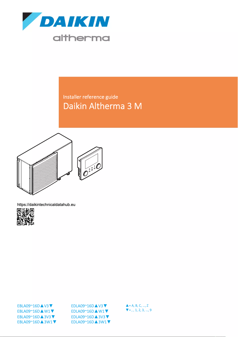 Page 1 of the manual Installation Guide Daikin EBLA16DA3V37