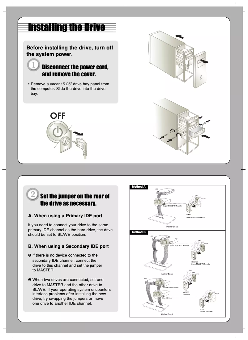 First page image of the manual for GSA-H55N