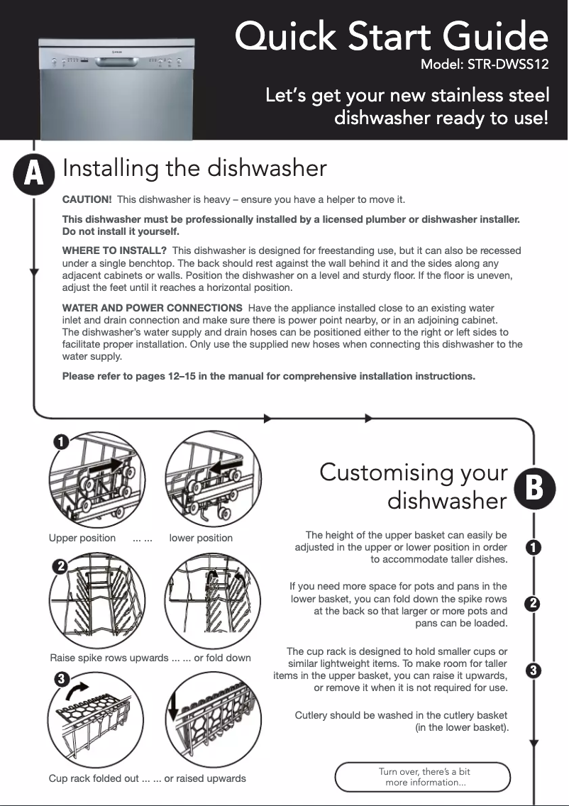 First page image of the manual for STR-DWSS12
