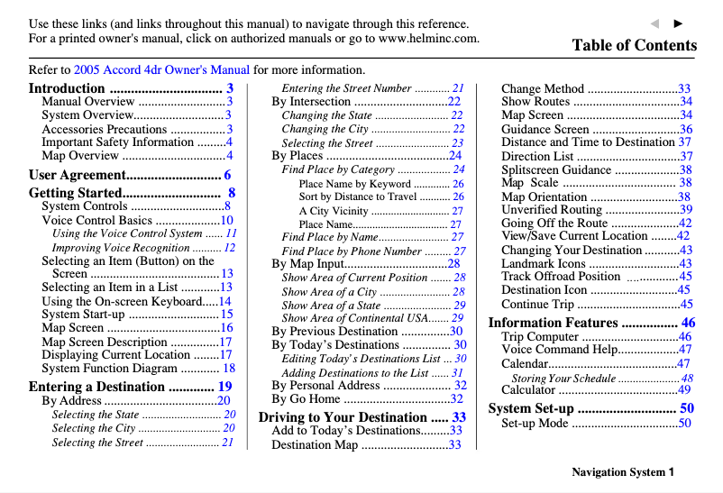 Page 1 of the manual User Manual Honda Accord Hybrid (2005)
