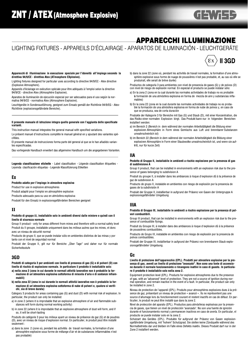 Page 1 of the manual User Manual Gewiss GW80454