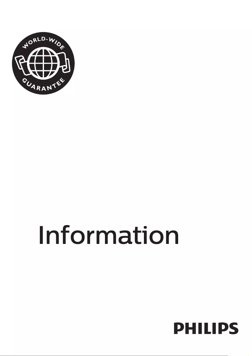 Page 1 of the manual Warranty Information Philips AJ5030