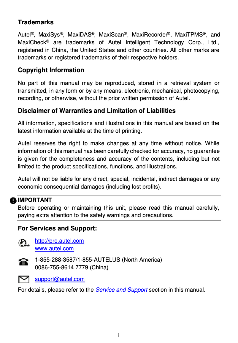 First page image of the manual for AutoLink AL529