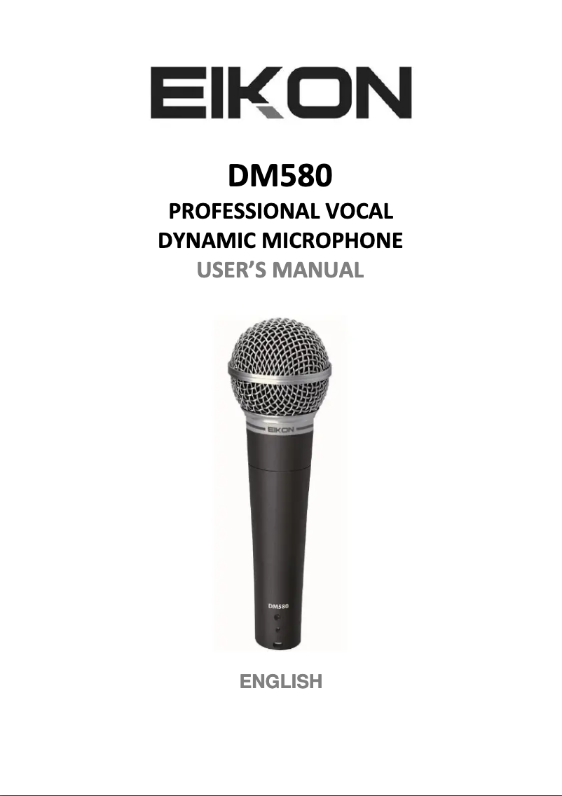 First page image of the manual for DM580