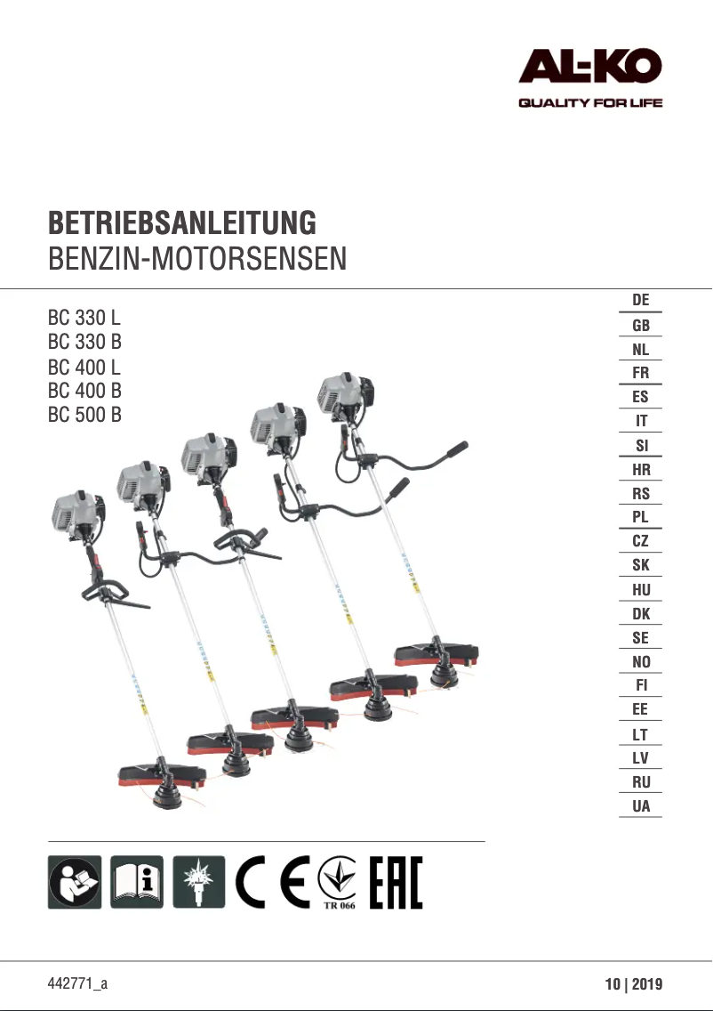 First page image of the manual for BC 330 L