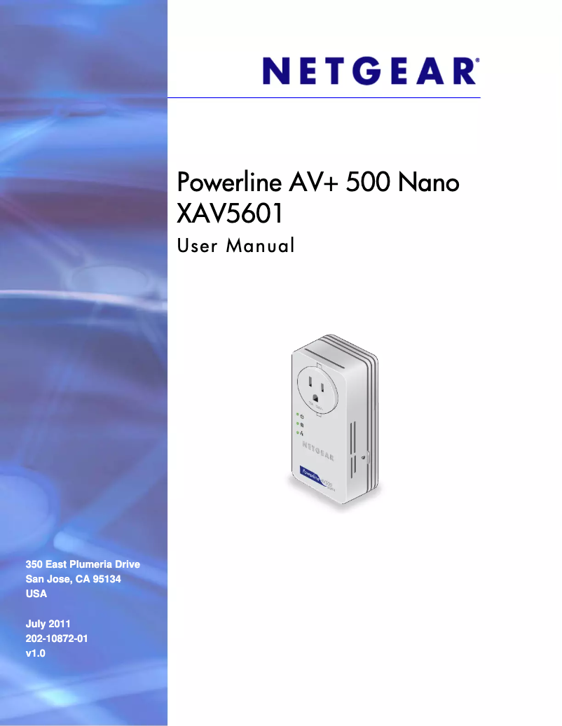 Page 1 of the manual User Manual Netgear XAVB5601