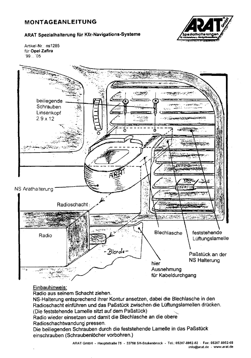 First page image of the manual for NS1285