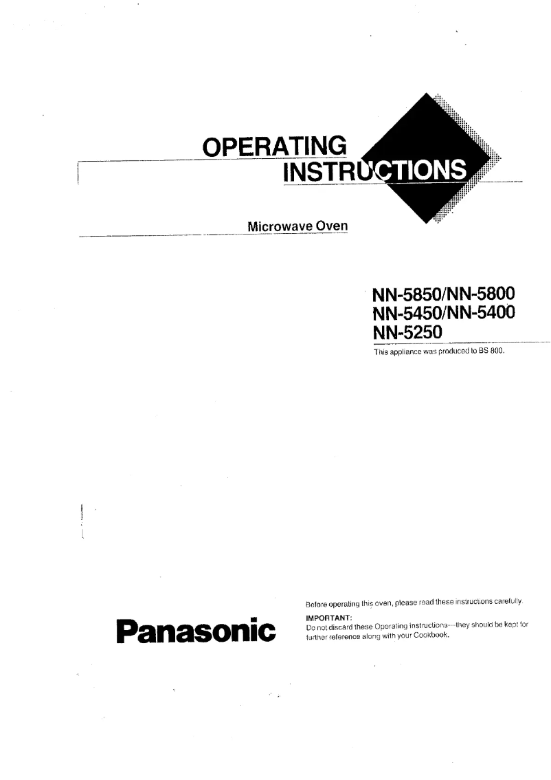 Page 1 of the manual User Manual Panasonic NN-5450