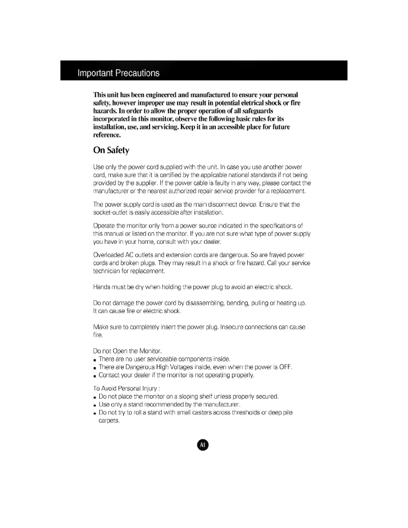 Page 1 of the manual User Manual LG SW700S